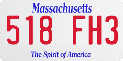 MA license plate 518FH3