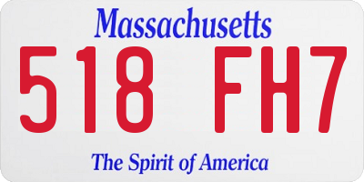 MA license plate 518FH7