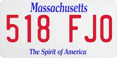 MA license plate 518FJ0