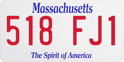 MA license plate 518FJ1