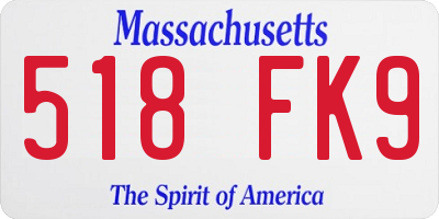 MA license plate 518FK9