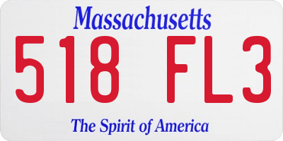 MA license plate 518FL3