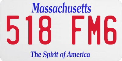 MA license plate 518FM6