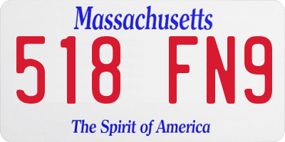 MA license plate 518FN9