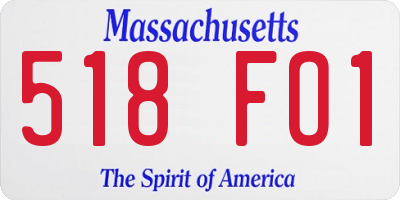 MA license plate 518FO1