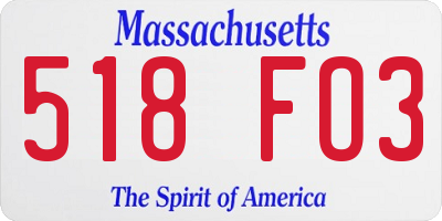 MA license plate 518FO3