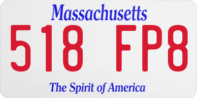 MA license plate 518FP8