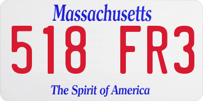 MA license plate 518FR3