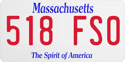 MA license plate 518FS0