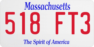 MA license plate 518FT3