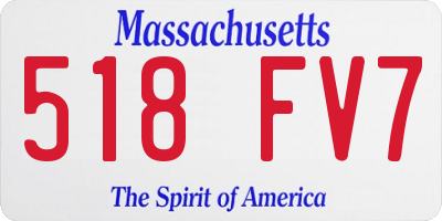 MA license plate 518FV7