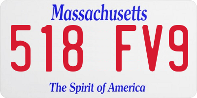 MA license plate 518FV9