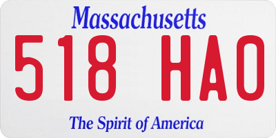 MA license plate 518HA0