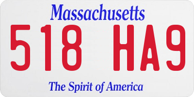 MA license plate 518HA9