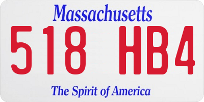 MA license plate 518HB4
