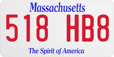 MA license plate 518HB8
