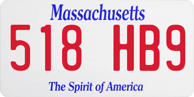 MA license plate 518HB9