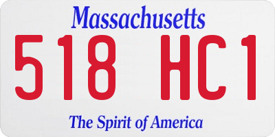 MA license plate 518HC1