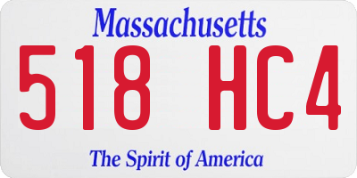 MA license plate 518HC4