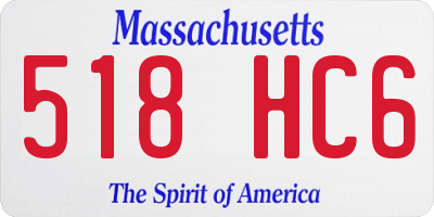 MA license plate 518HC6