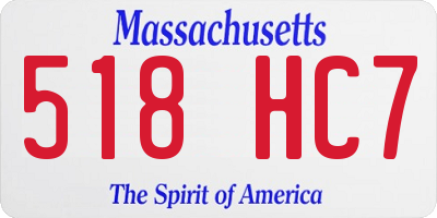 MA license plate 518HC7