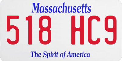 MA license plate 518HC9