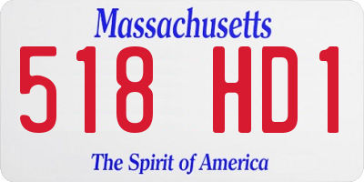 MA license plate 518HD1