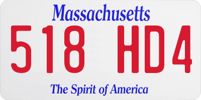 MA license plate 518HD4