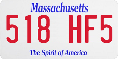 MA license plate 518HF5
