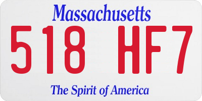 MA license plate 518HF7