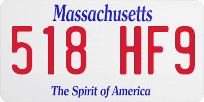 MA license plate 518HF9