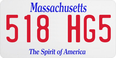MA license plate 518HG5