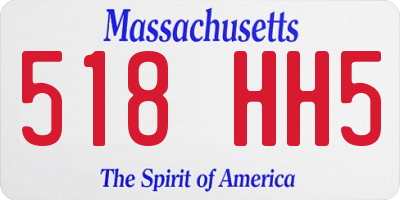 MA license plate 518HH5