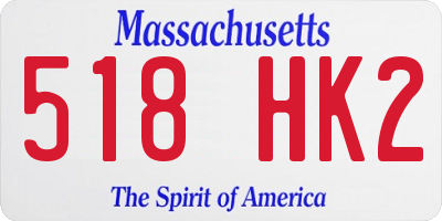 MA license plate 518HK2