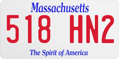 MA license plate 518HN2