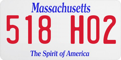 MA license plate 518HO2