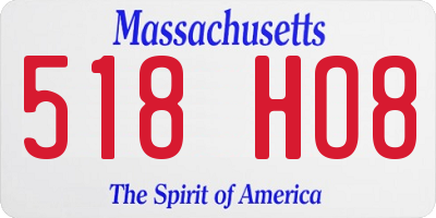 MA license plate 518HO8