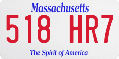 MA license plate 518HR7