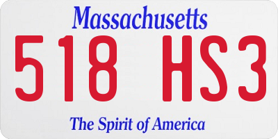 MA license plate 518HS3
