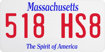 MA license plate 518HS8