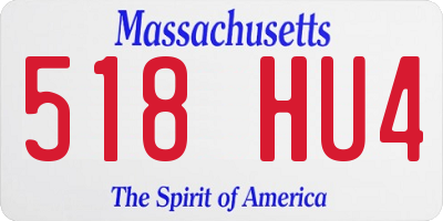 MA license plate 518HU4
