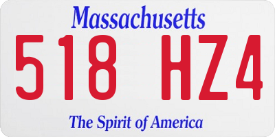 MA license plate 518HZ4