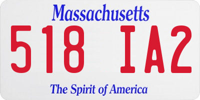 MA license plate 518IA2