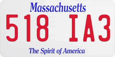 MA license plate 518IA3
