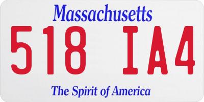 MA license plate 518IA4