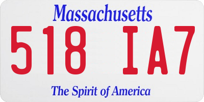 MA license plate 518IA7
