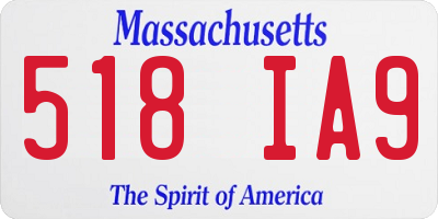 MA license plate 518IA9