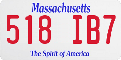 MA license plate 518IB7