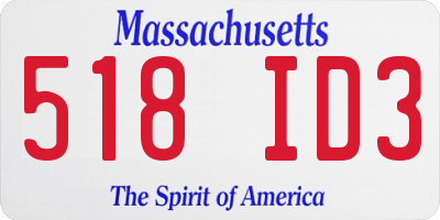 MA license plate 518ID3