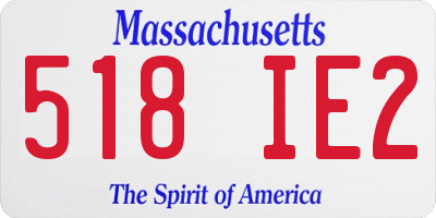 MA license plate 518IE2